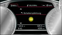 Display: Advanced gear-change indicator